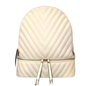 2pc Set CLASSIC FASHION Quilted Chevron Dome Backpack & Long Zip Wallet - NWT
